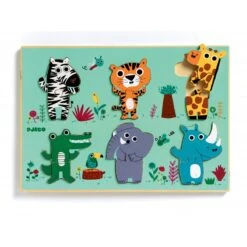 Djeco 6 Puzzles 15 Mois à Encastrement De 2 Pièces Coucou-croco