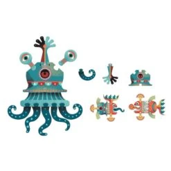 Djeco Aqua'zules - Crazy Puzzle 18 Pièces Interchangeables -Petit Monde Soldes aqua zules crazy puzzle djeco 1