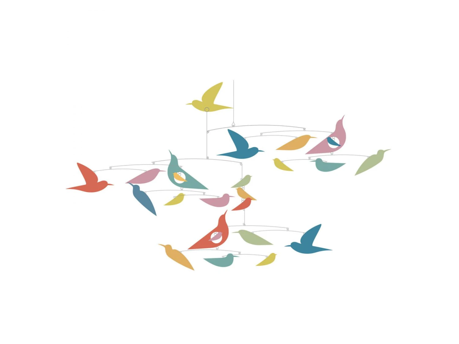 Djeco DD04375 - Mobiles Papier Oiseaux Multicolores 3 Djeco DD04375 - Mobiles Papier Oiseaux Multicolores