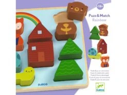 Djeco DJ01078 - Puzzles Relief - Puzz & Match Rainbow -Petit Monde Soldes djeco dj01078 puzzles relief puzz match rainbow 1600 3