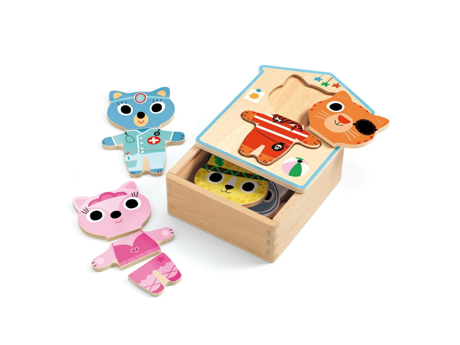 Djeco DJ01678 - Puzzles Bois - Dressup-mix 4 Djeco DJ01678 - Puzzles Bois - Dressup-mix – Image 2