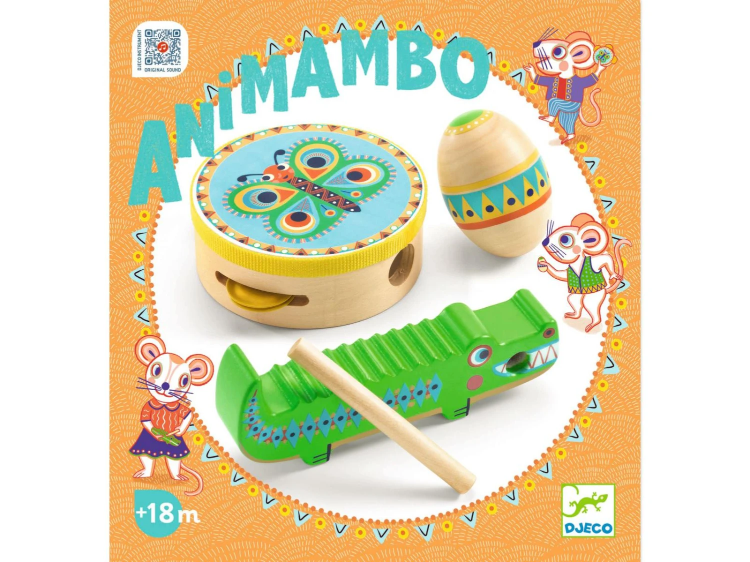 Djeco DJ06031 - Animambo - Set De Percusions: Tambourin,maracas, Guiro 6 Djeco DJ06031 - Animambo - Set De Percusions: Tambourin,maracas, Guiro – Image 4