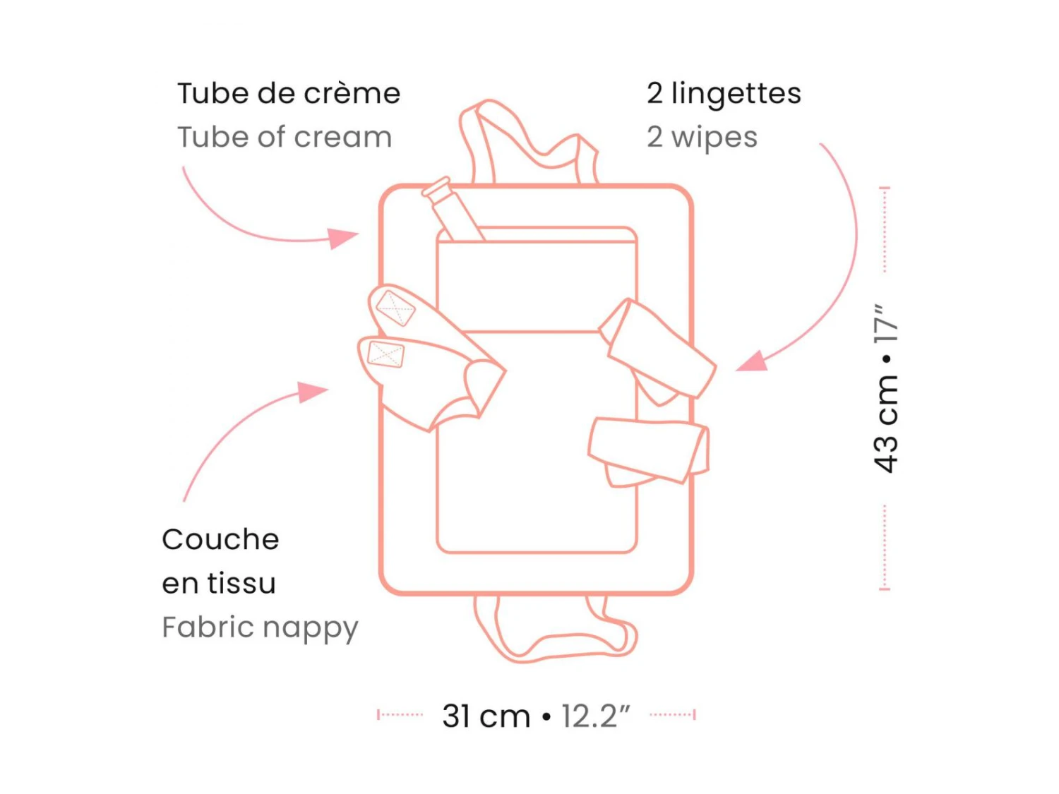 Djeco DJ07850 - Pomea - Le Soin - Sac à Langer Pink Peak 7 Djeco DJ07850 - Pomea - Le Soin - Sac à Langer Pink Peak – Image 5