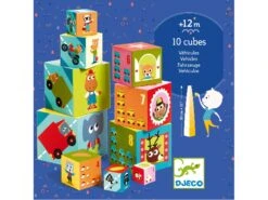 Djeco DJ08508 - Cubes Premier âge - 10 Cubes Véhicules -Petit Monde Soldes djeco dj08508 cubes premier age 10 cubes vehicules 1600 3