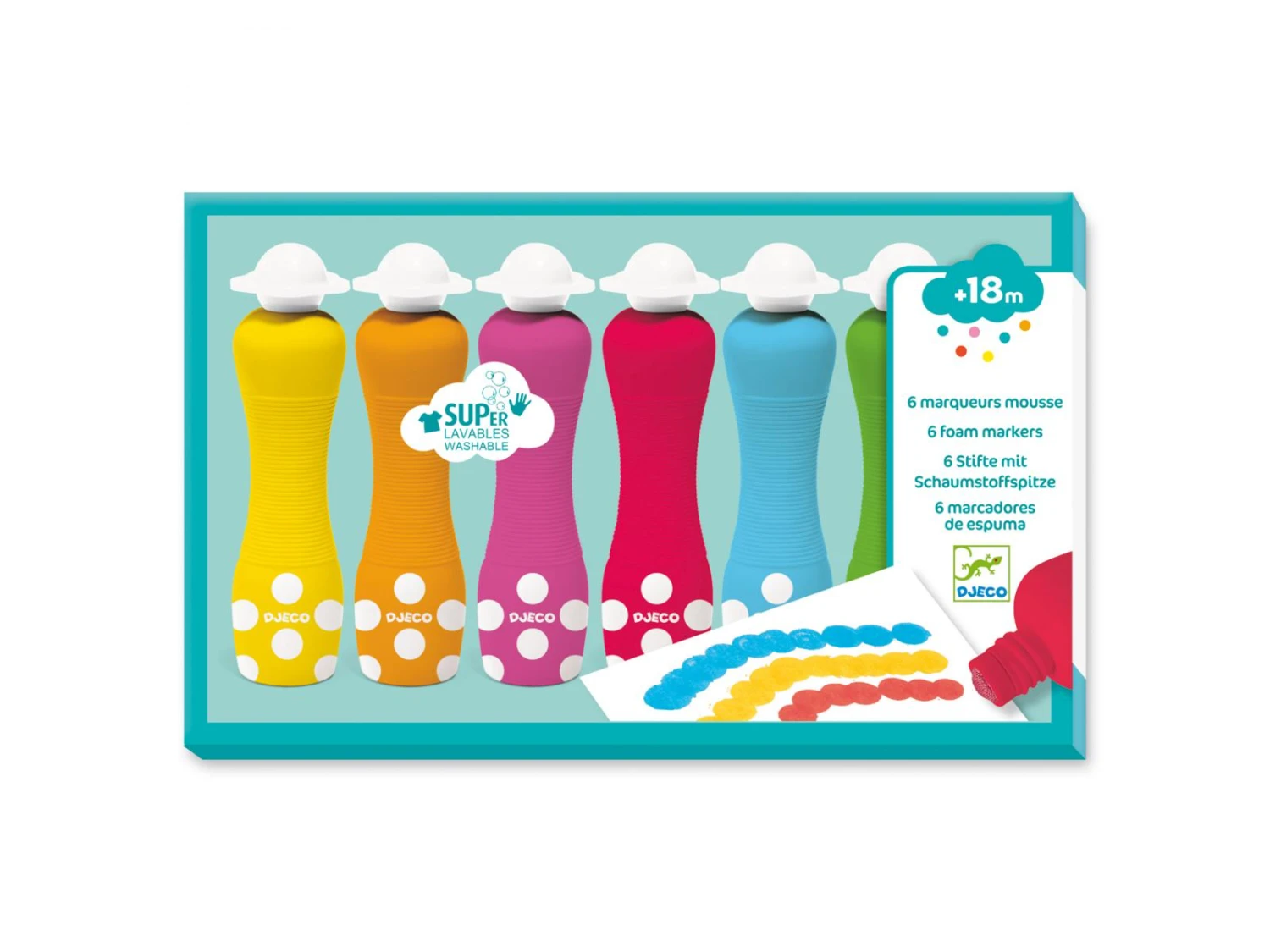 Djeco DJ09002 - Les Couleurs Des Petits - 6 Marqueurs Mousse 3 Djeco DJ09002 - Les Couleurs Des Petits - 6 Marqueurs Mousse