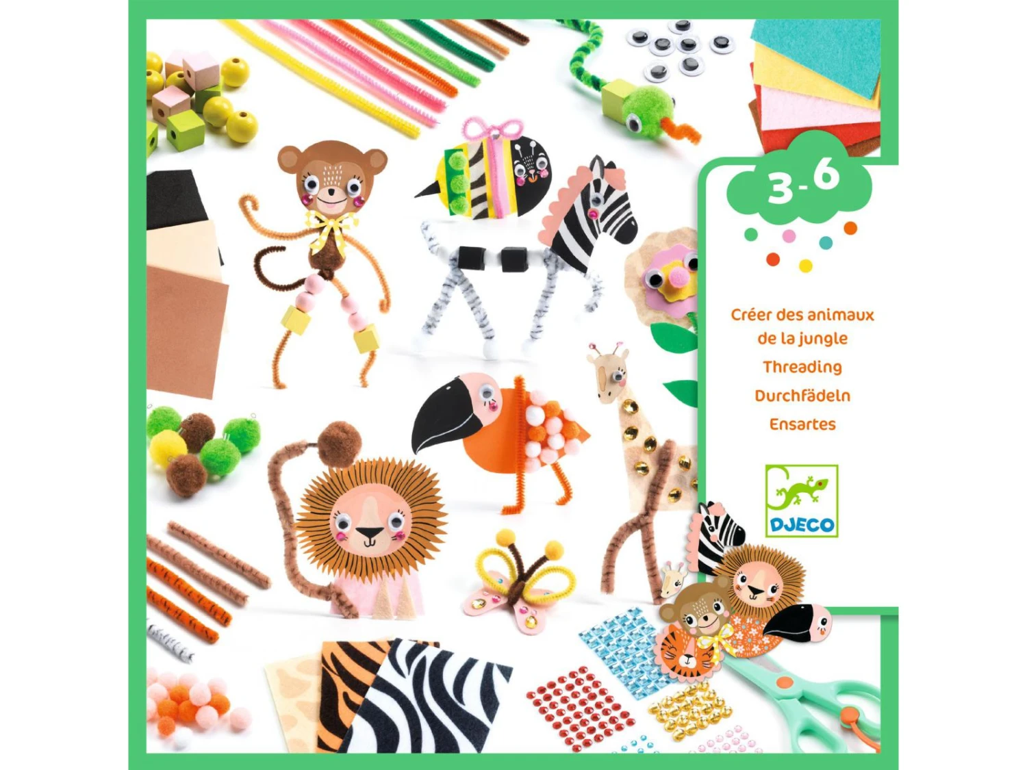 Djeco DJ09016 - Les Couleurs Des Petits - Boite à Créer, Animaux De La Jungle 6 Djeco DJ09016 - Les Couleurs Des Petits - Boite à Créer, Animaux De La Jungle – Image 4