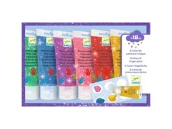 Djeco DJ09017 - Les Couleurs Des Petits - 6 Tubes De Peinture à Doigts - Paillettes -Petit Monde Soldes djeco dj09017 les couleurs des petits 6 tubes de peinture a doigts paillettes 1600 2