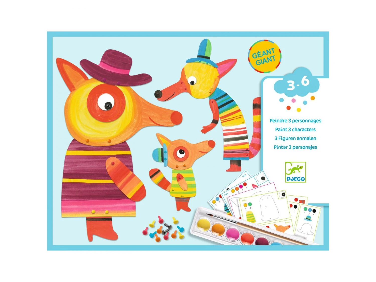 Djeco DJ09897 - Peinture Pour Les Petits - La Famille Renard 6 Djeco DJ09897 - Peinture Pour Les Petits - La Famille Renard – Image 4