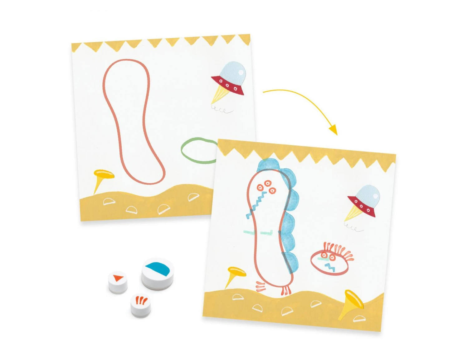 Djeco DJ09951 - Tampons Pour Les Petits - Là-haut 5 Djeco DJ09951 - Tampons Pour Les Petits - Là-haut – Image 3