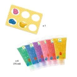 Djeco Peinture à Doigts : 6 Tubes - Paillettes -Petit Monde Soldes p2 FULL 107