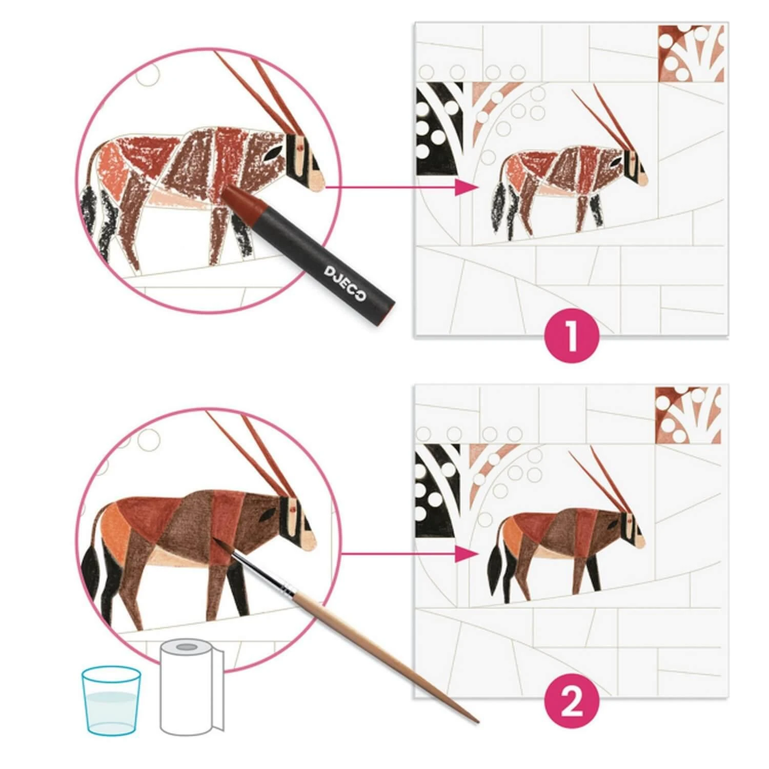 Crayons De Cire Aquarellables Djeco Inspired By :Désert 4 Crayons De Cire Aquarellables Djeco Inspired By :Désert – Image 2