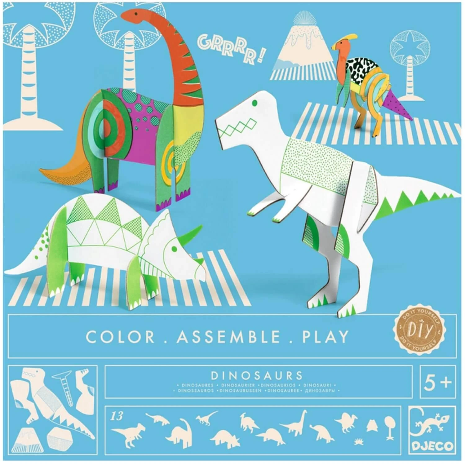 Djeco Colorie Assemble Joue : Les Dinosaures 5 Djeco Colorie Assemble Joue : Les Dinosaures – Image 3