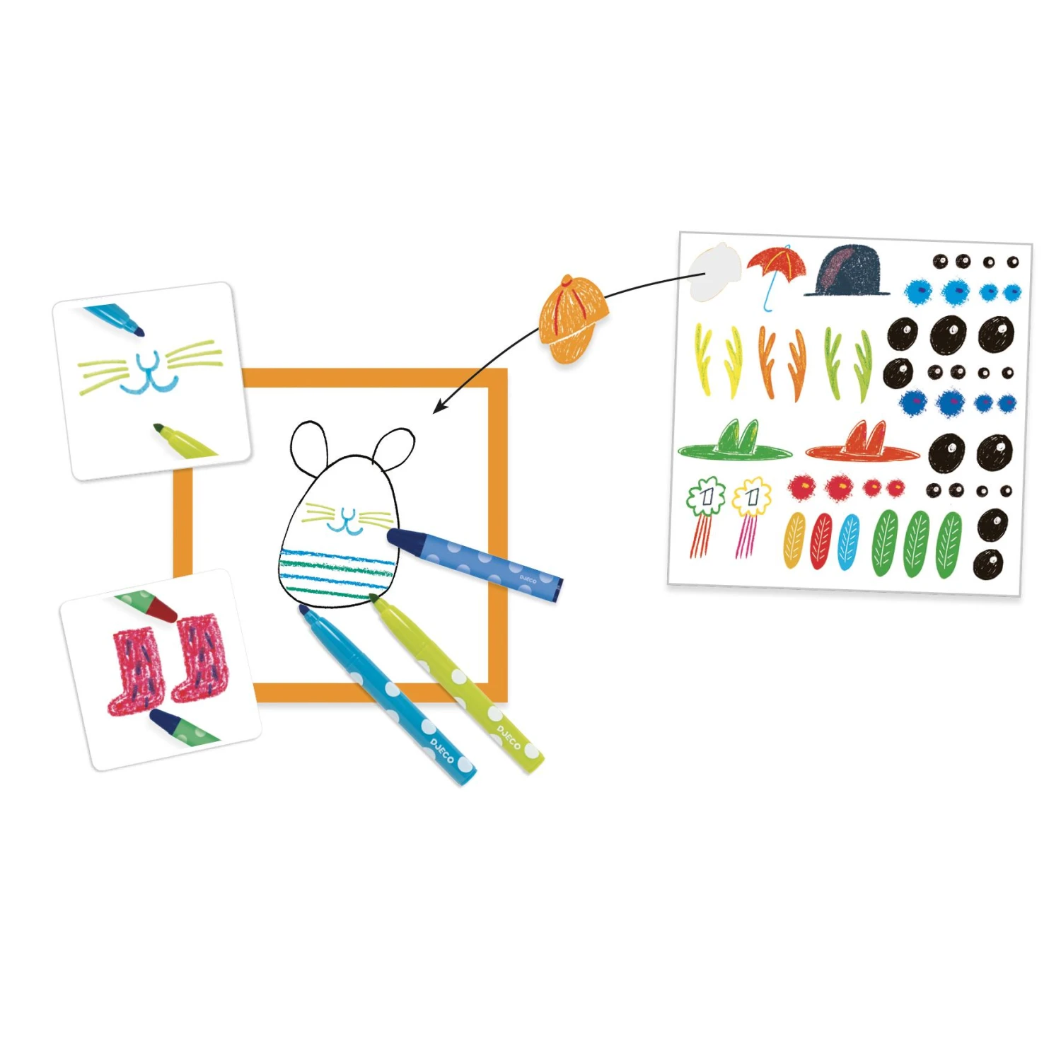 Djeco Coffret Coloriage Et Stickers : Les Animaux Rigolos 6 Djeco Coffret Coloriage Et Stickers : Les Animaux Rigolos – Image 4