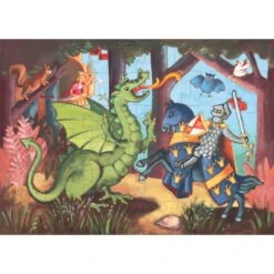 Puzzle 4 Ans Le Chevalier Au Dragon 36 Pièces - Djeco -Petit Monde Soldes puzzle le chevalier au dragon 1