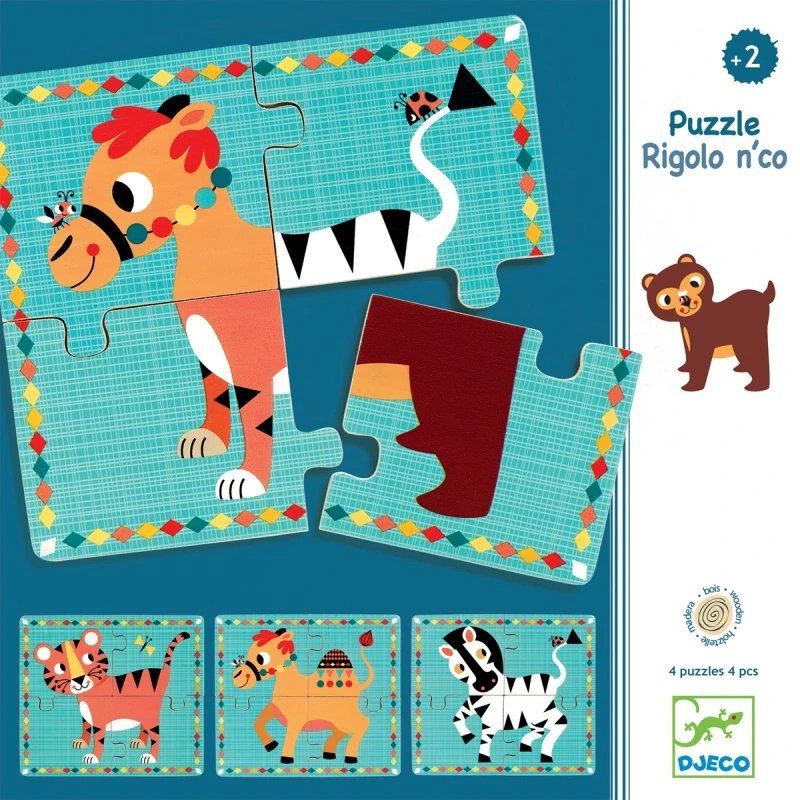 Djeco Rigolo N'co - 4 Puzzles 2 Ans 4 Pièces 3 Djeco Rigolo N'co - 4 Puzzles 2 Ans 4 Pièces